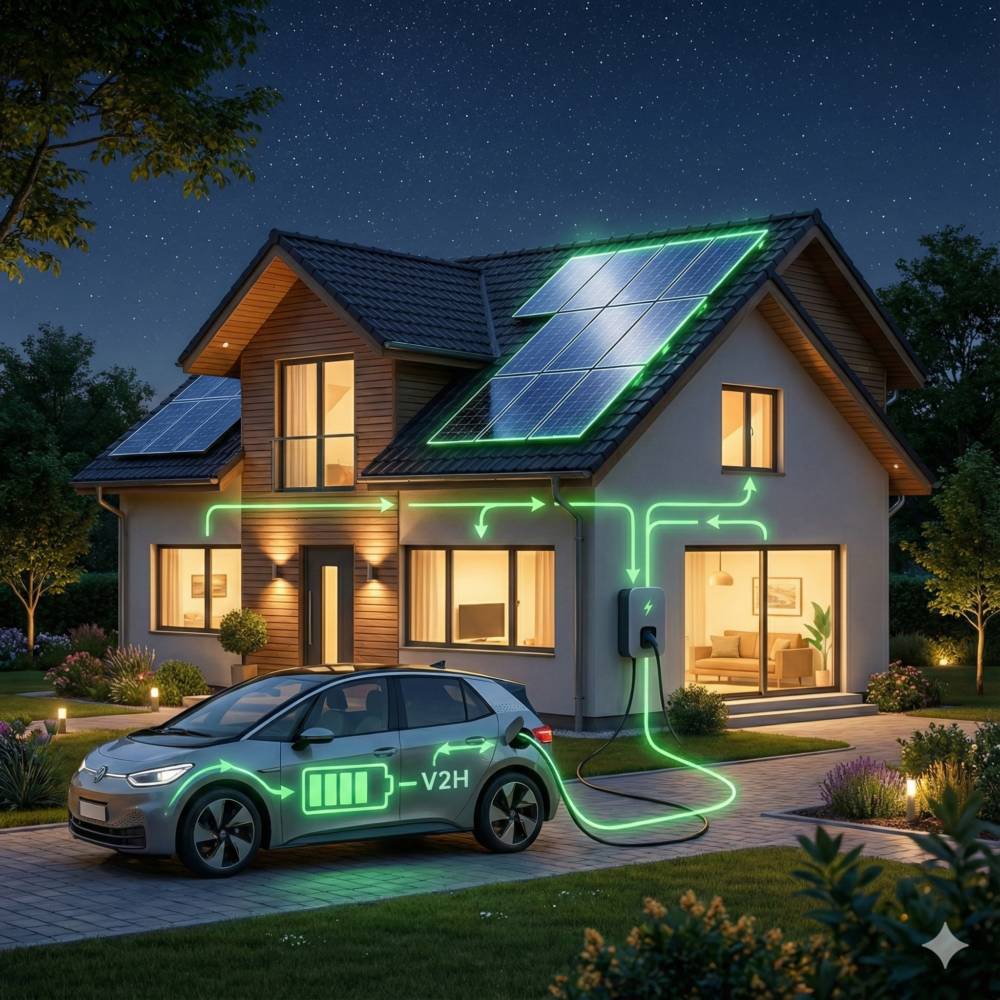 Vehicle-to-Home (V2H): Das E-Auto als Stromquelle für Ihr Zuhause nutzen